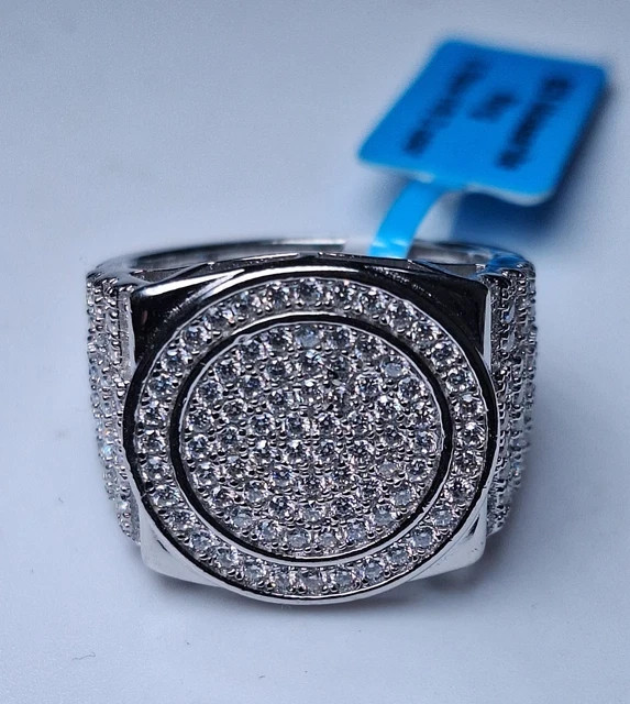 2.75ctw Solid 925 Sterling Silver Iced Out VVS Moissanite Bling Ring 14K GOLD FN