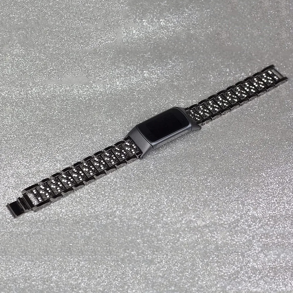 Diamond Stainless Steel Band for Fitbit Charge 6 / Charge 5 Bracelet Metal Strap