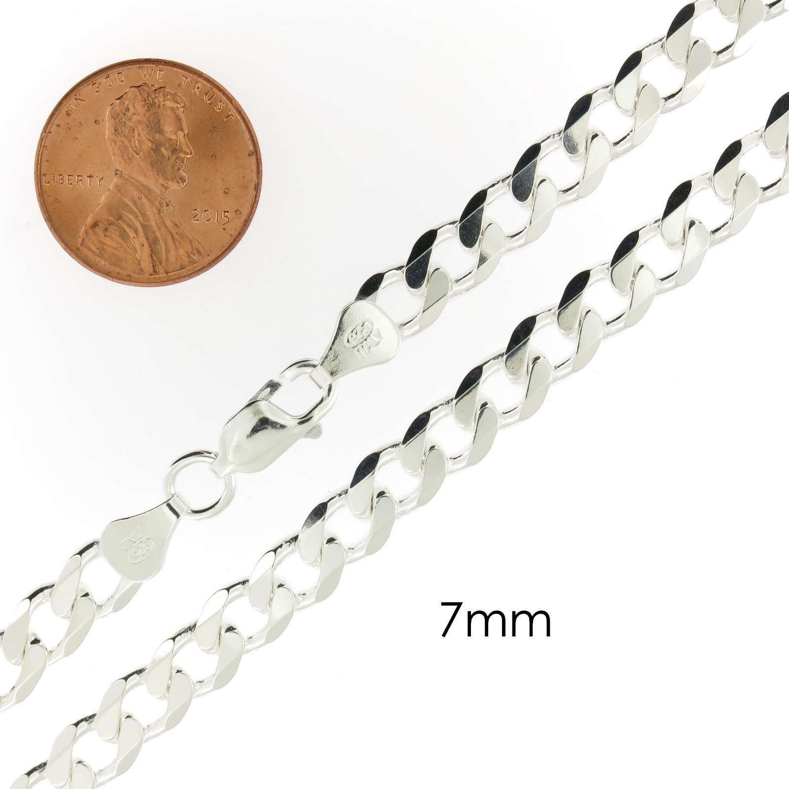 Solid 925 Sterling Silver Cuban Link Chain Mens Womens Boys Girls Necklace