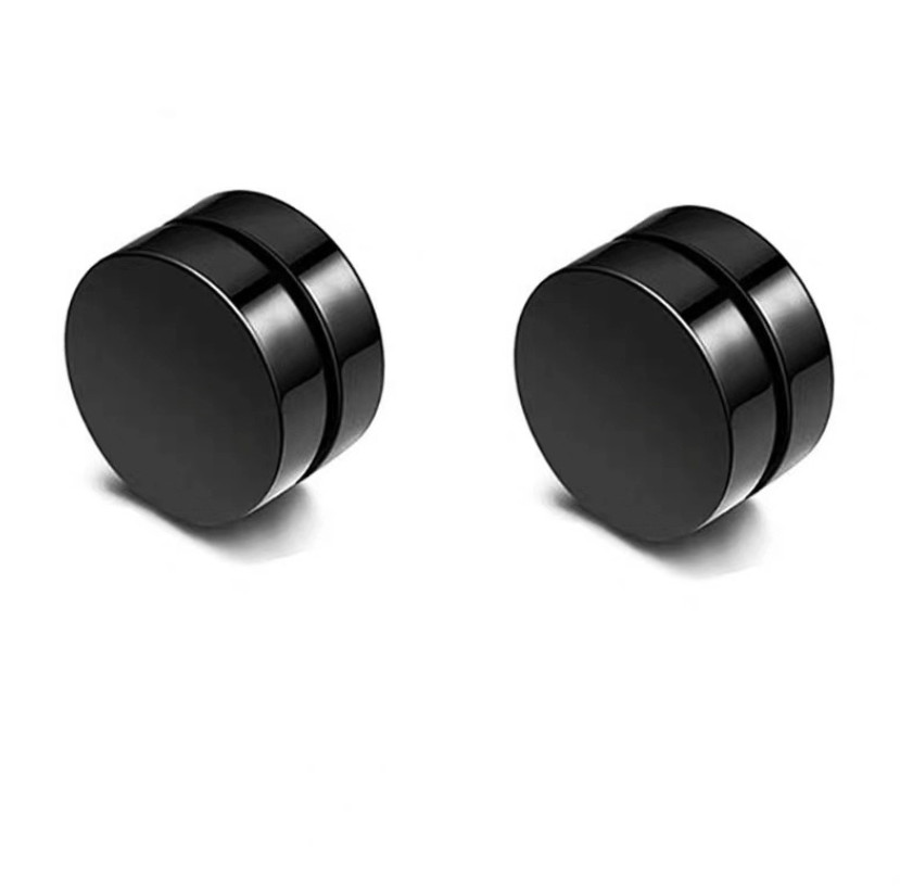 Men Women Stainless Steel Stud Earrings Magnetic Ear Plugs Non-Piercing Clip On