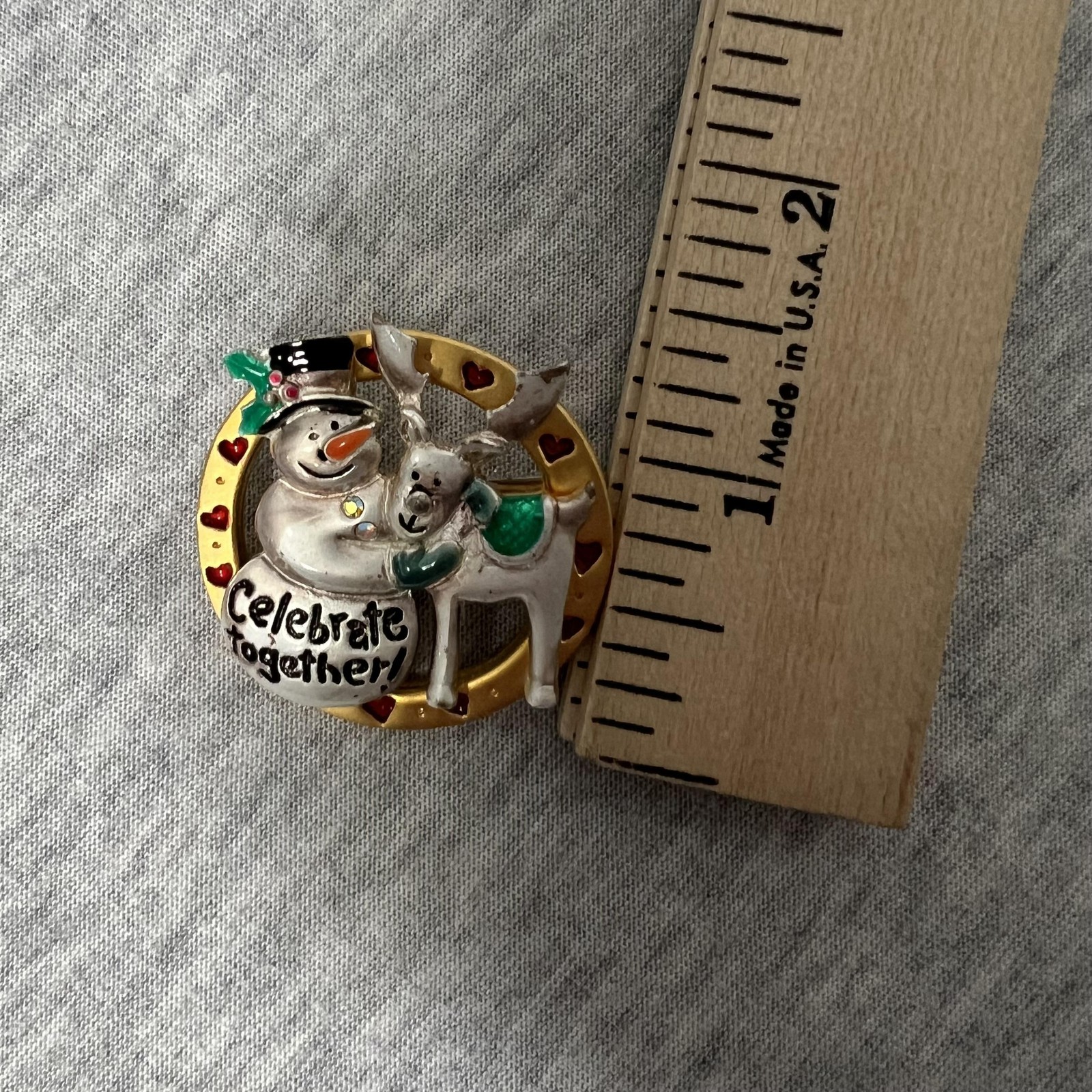Vintage Y2K Target AJMC Christmas Brooch Pin Lot Snowman Santa Bell Enamel