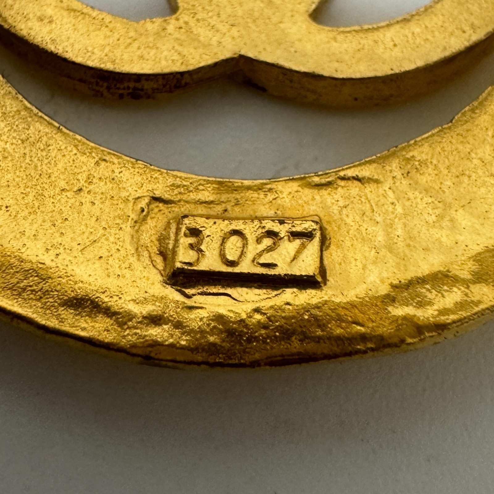 CHANEL 3027 COCO Mark CC Logo Round Necklace Gold Vintage Authentic JAPAN