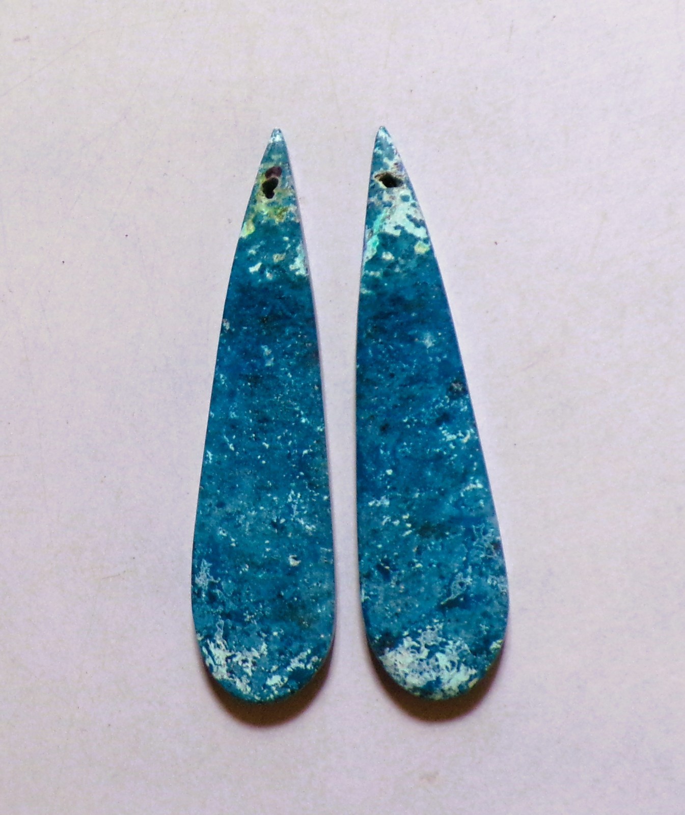 49.25 Cts Natural Shattuckite Drilled Cabochon Match Pair Gemstone 52X13.3MM 49