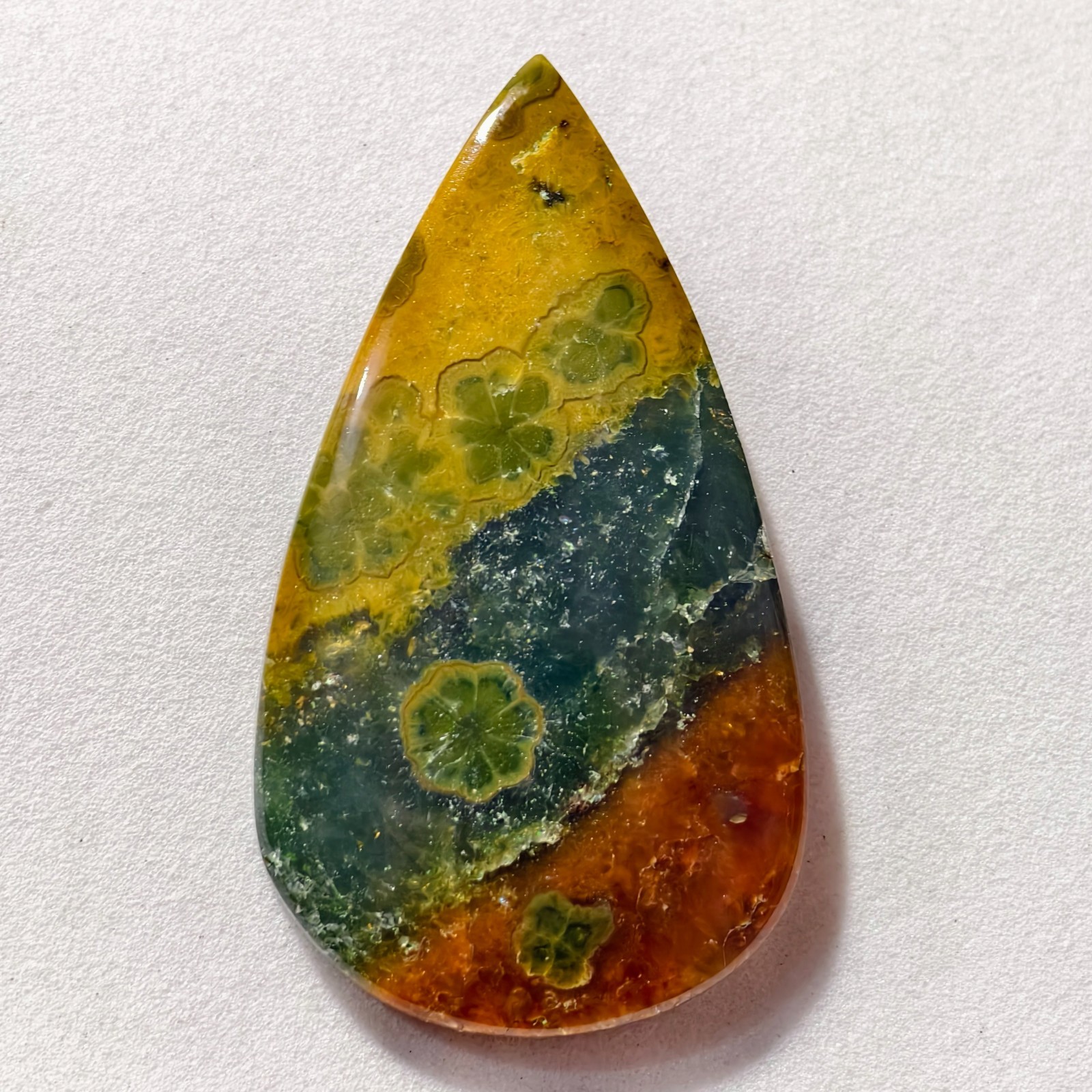 45 Cts Natural Ocean Jasper Cabochon Gemstone For Jewelry 43x24x5 MM