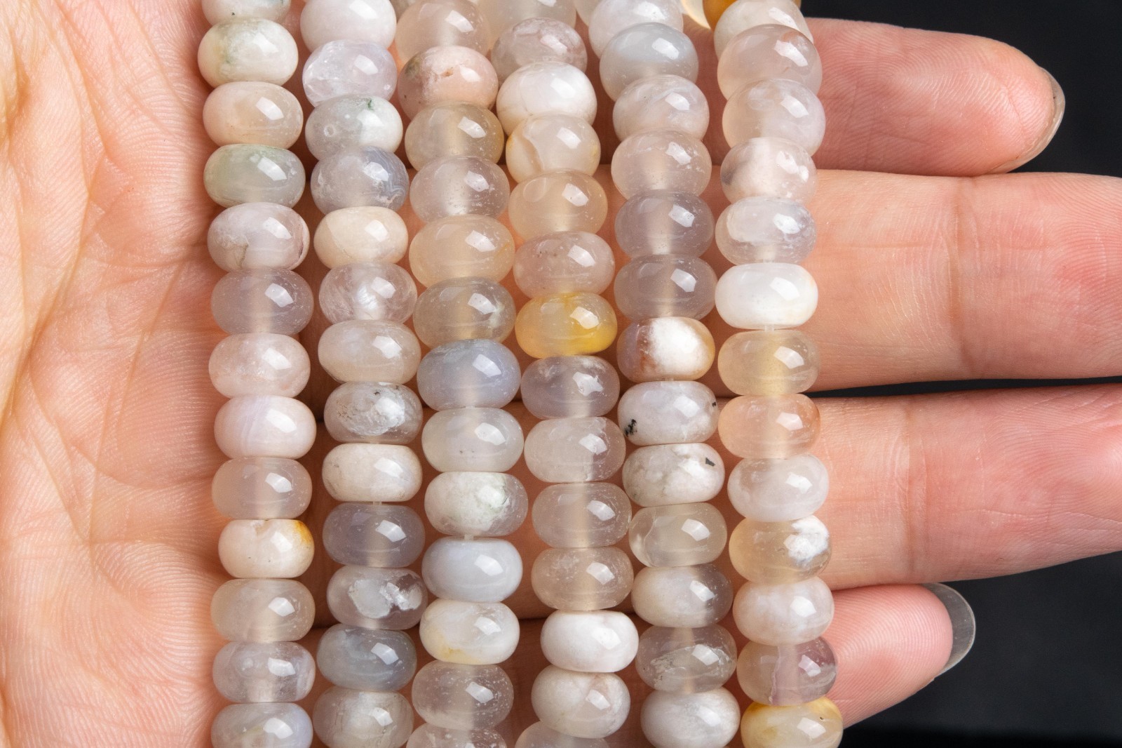 Natural Multicolor Cherry Blossom Agate Beads B Rondelle Loose Beads 6x4MM 8x5MM