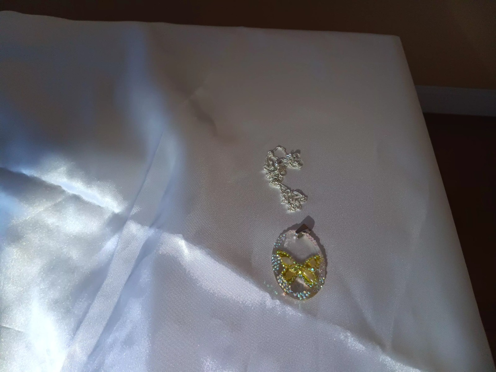 Crystal Butterfly Pendant Necklace, Reversible, Mother of Pearl The Perfect Gift