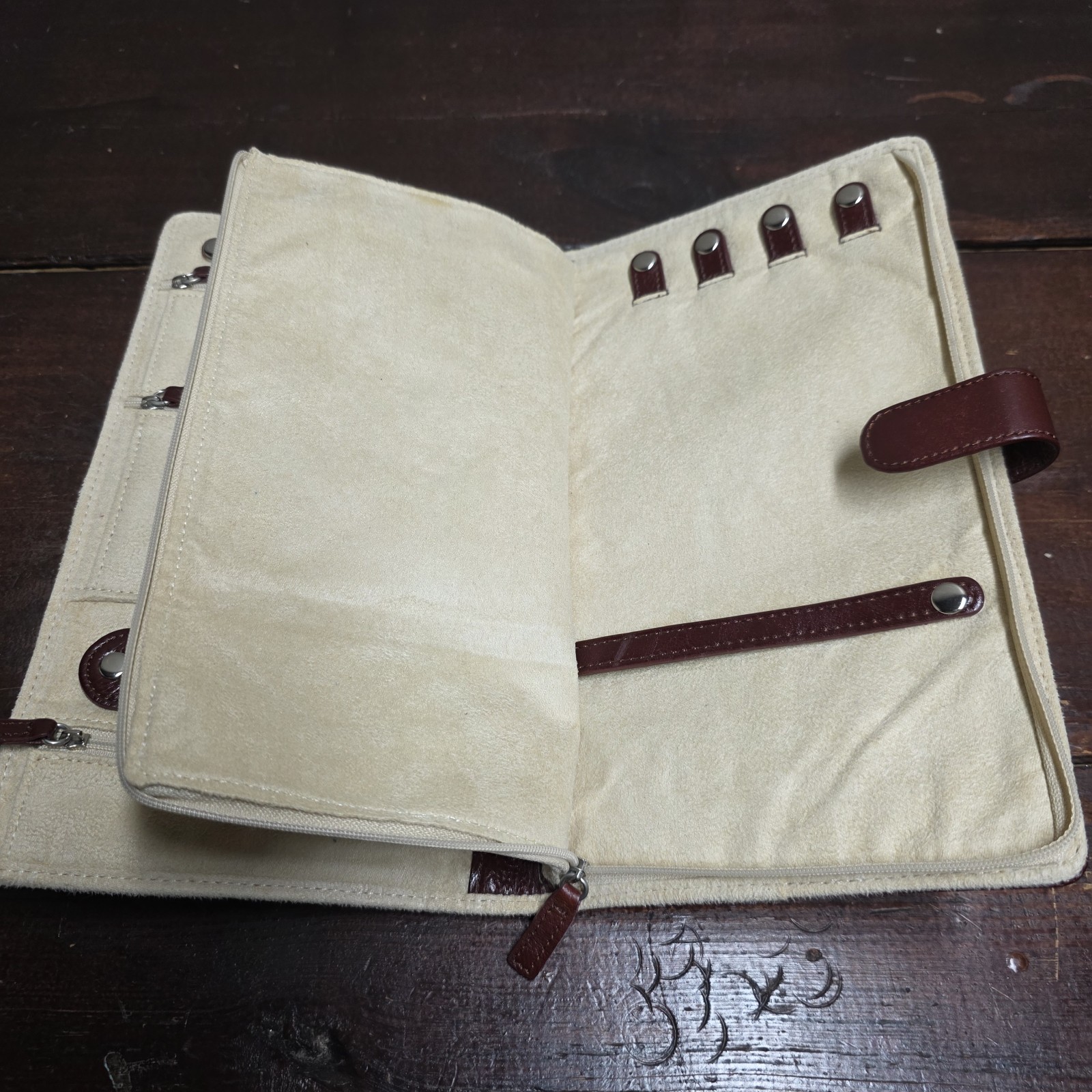 RETIRED Mine Finds By Jay King Leeman Jewelry Travel Case Womens Leather Suede