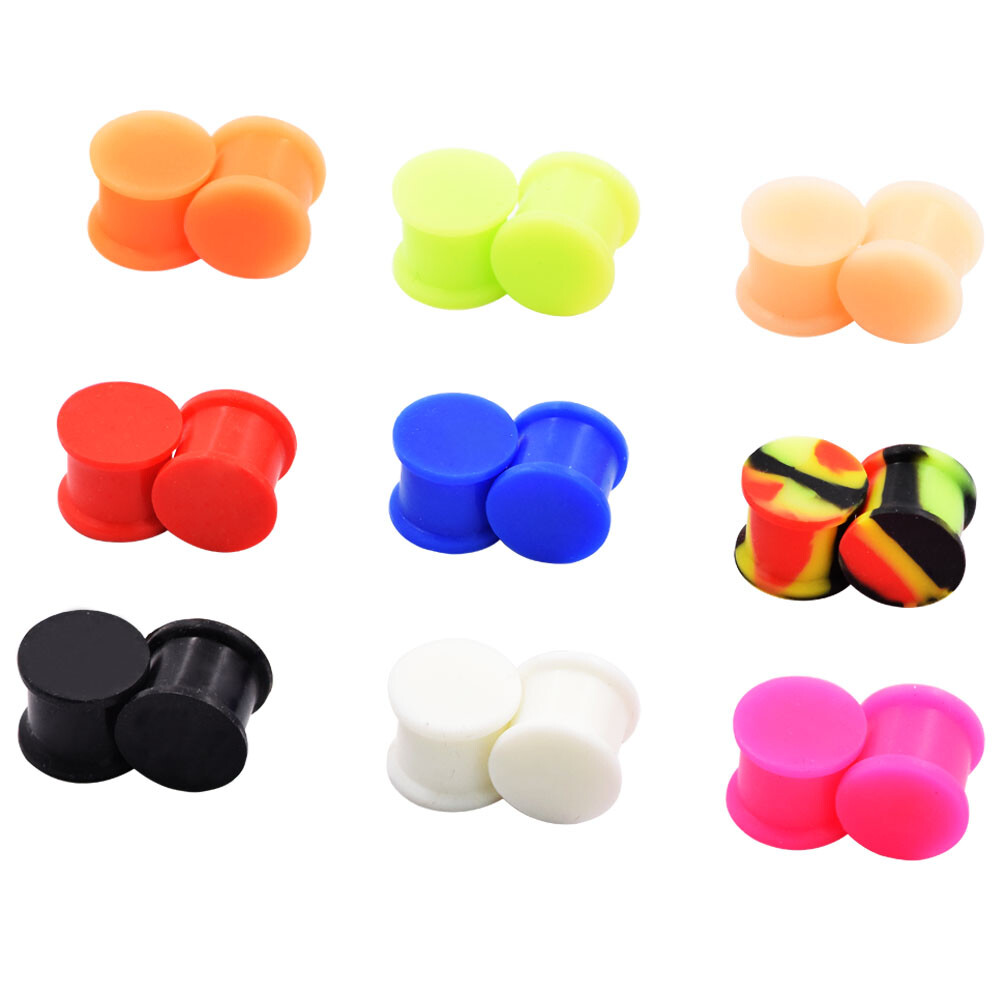6-76PCS/LOT Soft Silicone Ear Flesh Tunnel Plugs Ear Gauges Kit Ear Expanders