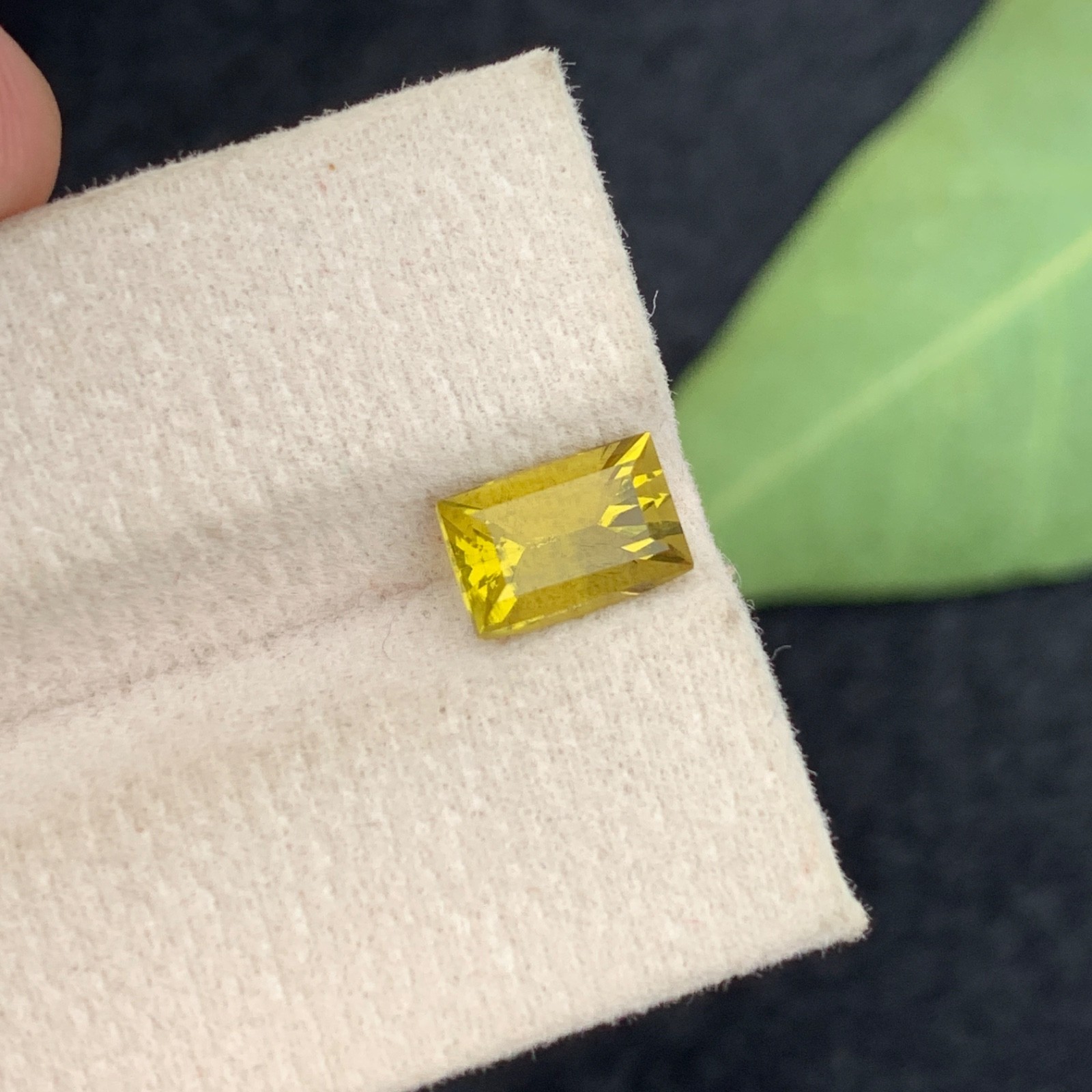Natural Sphene Titanite 1.5 Ct Baguette Cut Loose Gemstone Pakistan