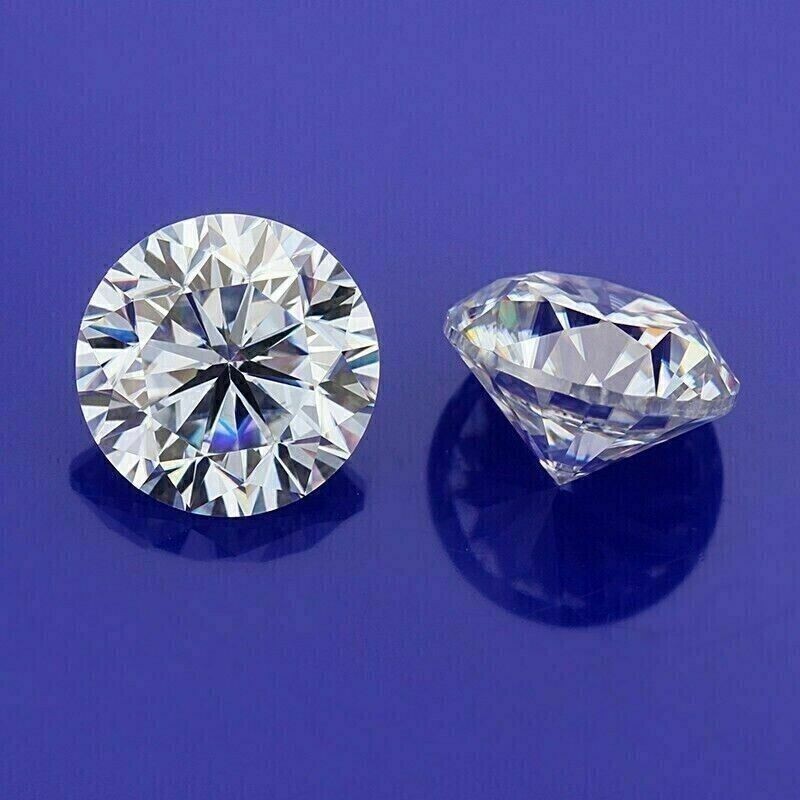 Natural 2 CT Pair White Diamond 2 Pcs Round Cut VVS1 D Grade IDGL Certified R 2