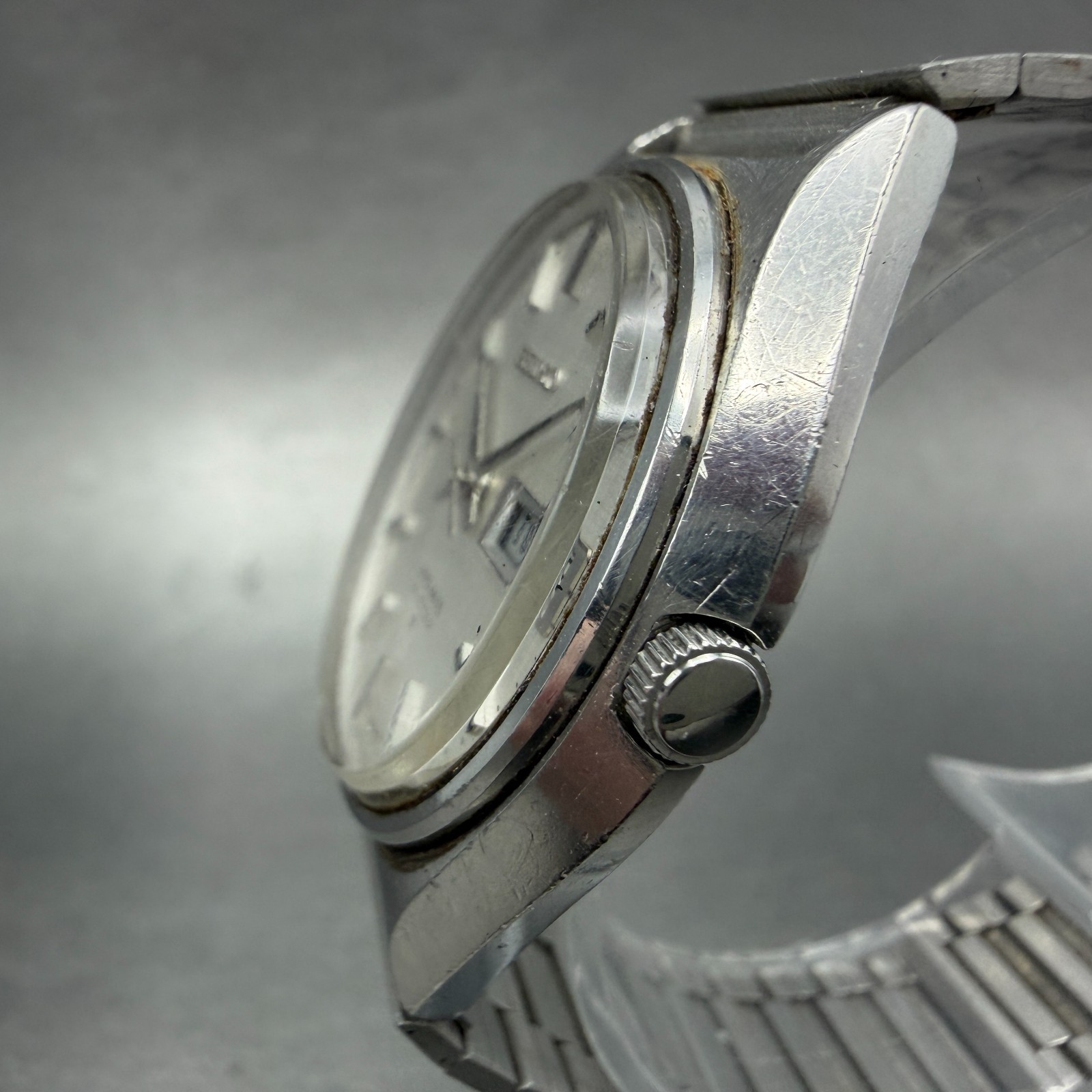 Seiko Lord Matic Watch Men 36mm Silver Dial Silver Tone Daydate READ!!!!!! Runs