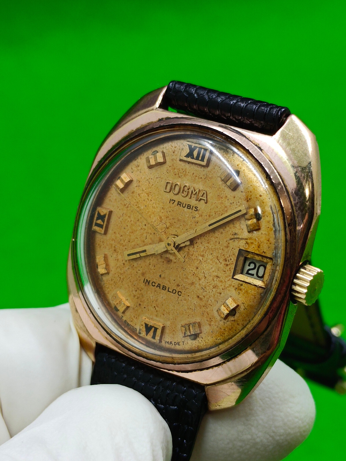 DOGMA watch INCABLOC 17 Jewels Mechanical Manual Date Indicator