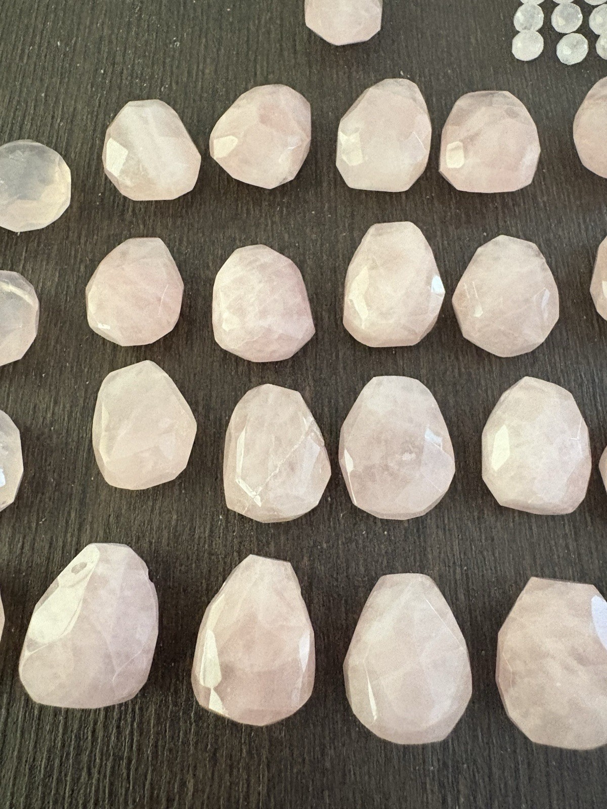 LOT of Mixed Rose Quartz Drops Stones Beads Roundelle Faceted READ INFO