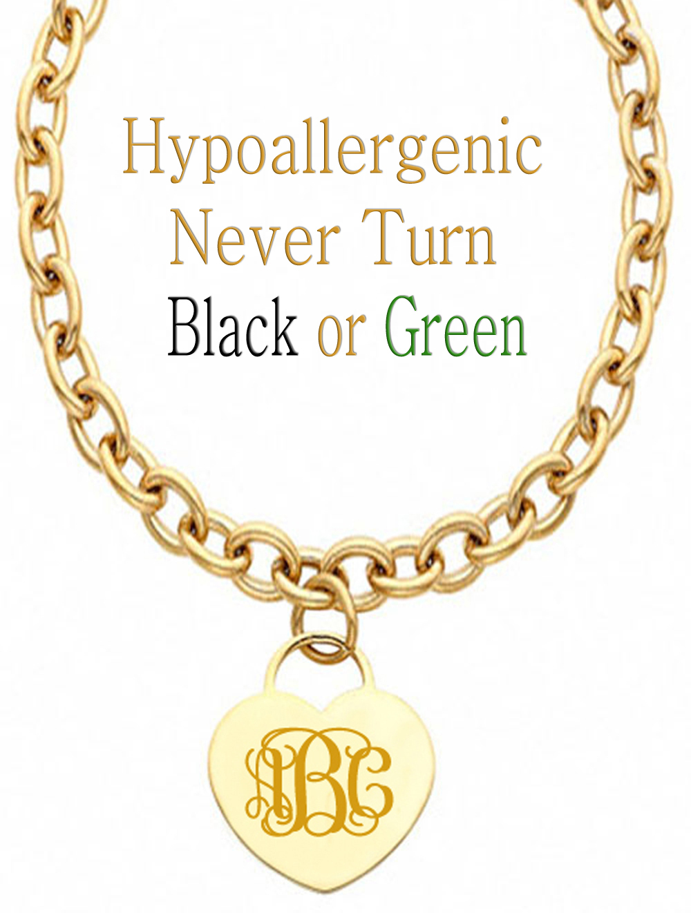 Personalized Monogram Initial Name Heart Charm Necklace Custom Engraved