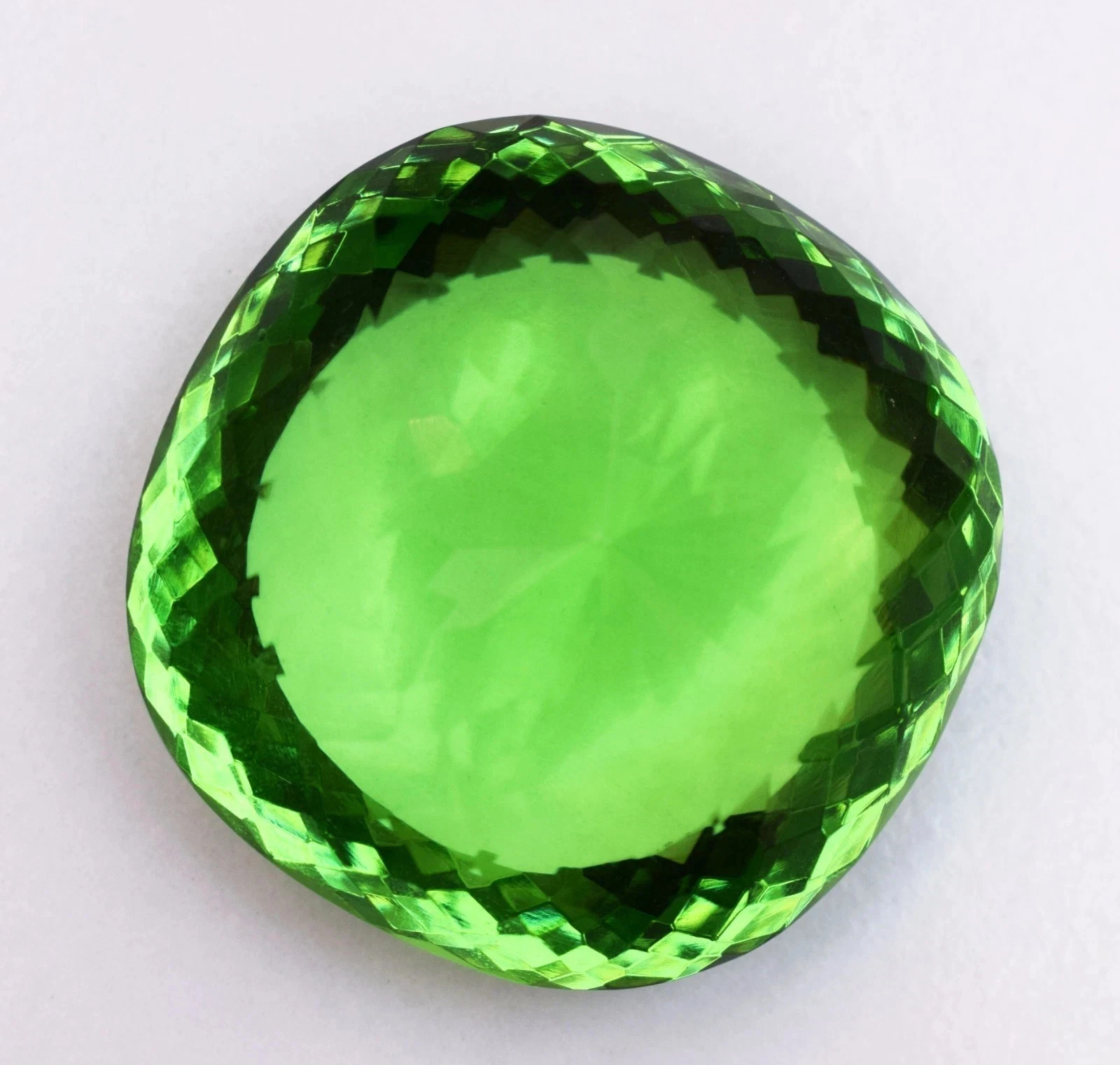 460 Ct Flawless Green Peridot Square Cushion Cut Stunning Certified Loose Gem