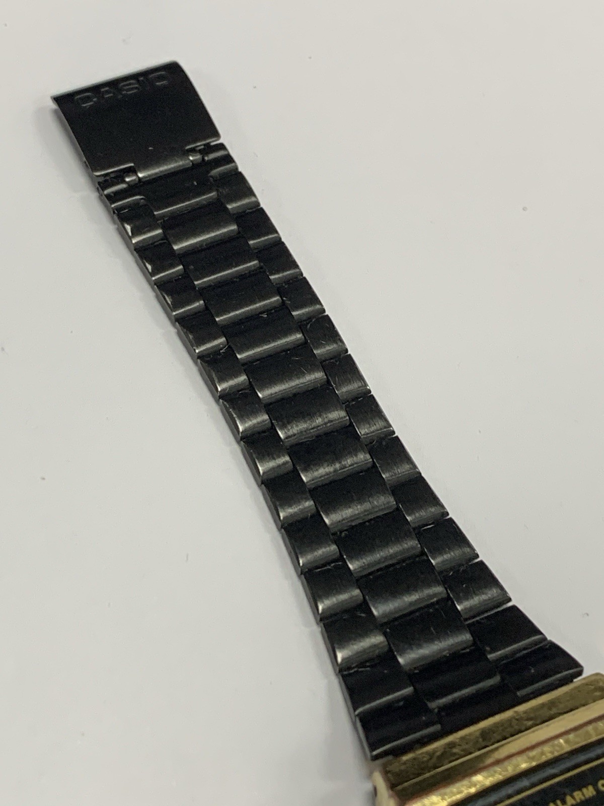 Vintage Casio A168WE Black Gold Tn Digital Watch Illuminator Alarm Chrono Works