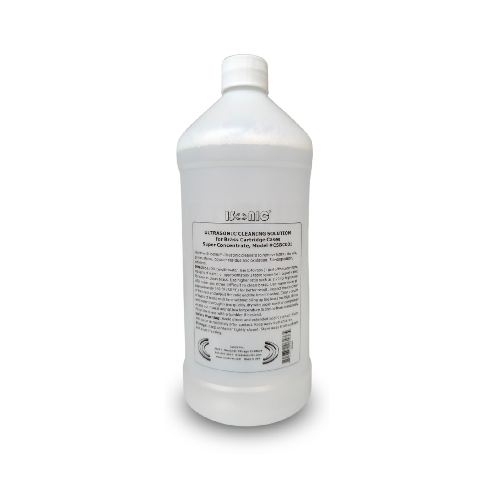 iSonic CSBC001 Ultrasonic Brass Cleaning Solution Super Concentrate, 1Qt Bottle
