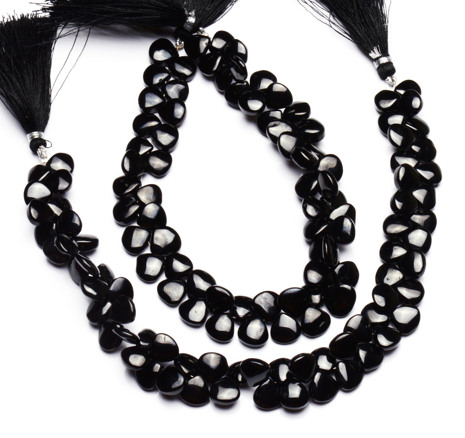 Natural Gem Black Spinel Smooth 10MM Approx Size Heart Shape Briolettes 10″