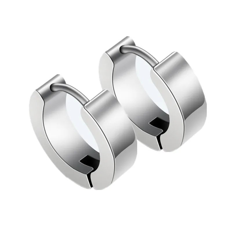 2PCS Stainless Steel Hoop Earrings for Men Women Small Huggie Hoop Ear Piercings
