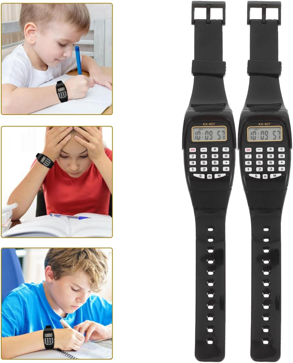 2Pcs Calculation Watch Mens Watches Girl Calculating Calculator Watch Movement C