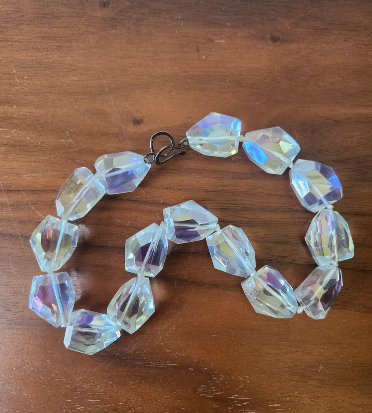 Radiant Rainbow Aurora Borealis Crystal Choker – Faceted Chunky AB Necklace