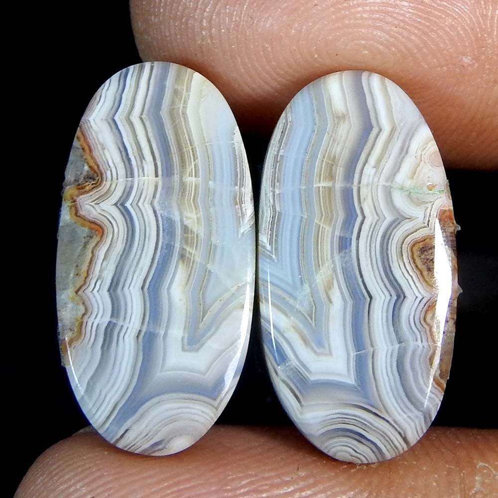19.00Cts100%Natural Crazy Lace Agate Oval pair Cabochon Loose Gemstone