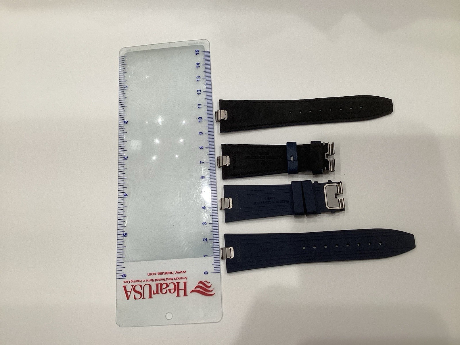 Vacheron Constantin Overseas Gen3 Pair Blue Leather & Rubber Watch Strap OEM