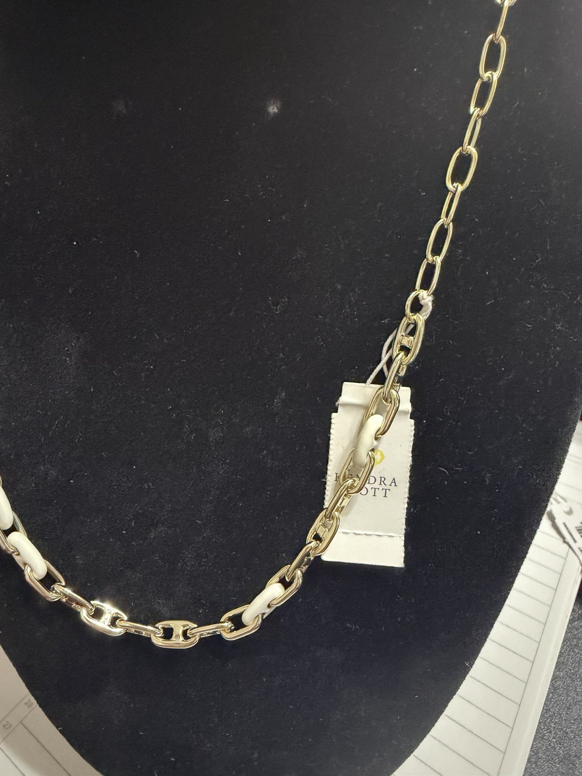 Kendra Scott Bailey Gold & White Mix Chain Necklace