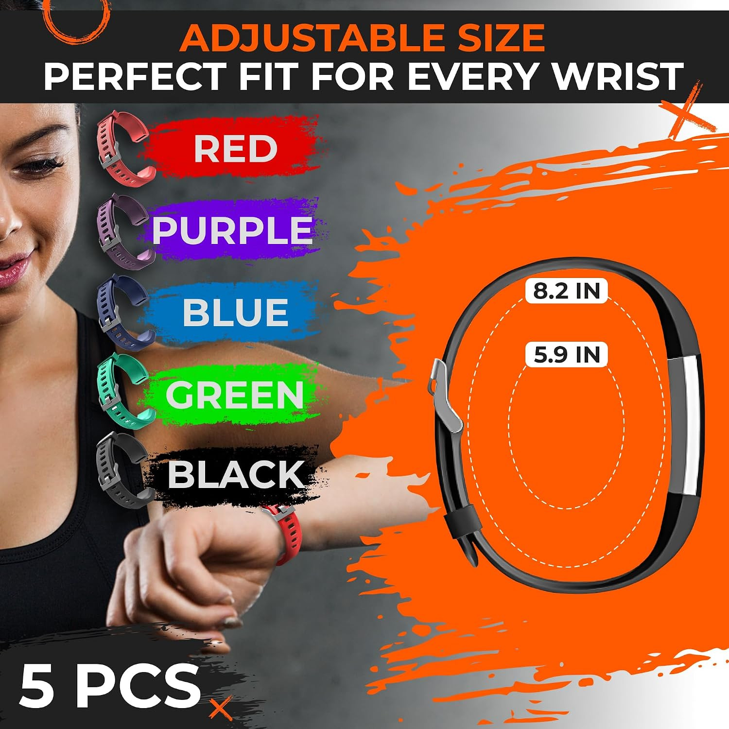 Reluen 2-Pack Bands Compatible Only with Id115Plus HR – Wrist Band Fitness Watch