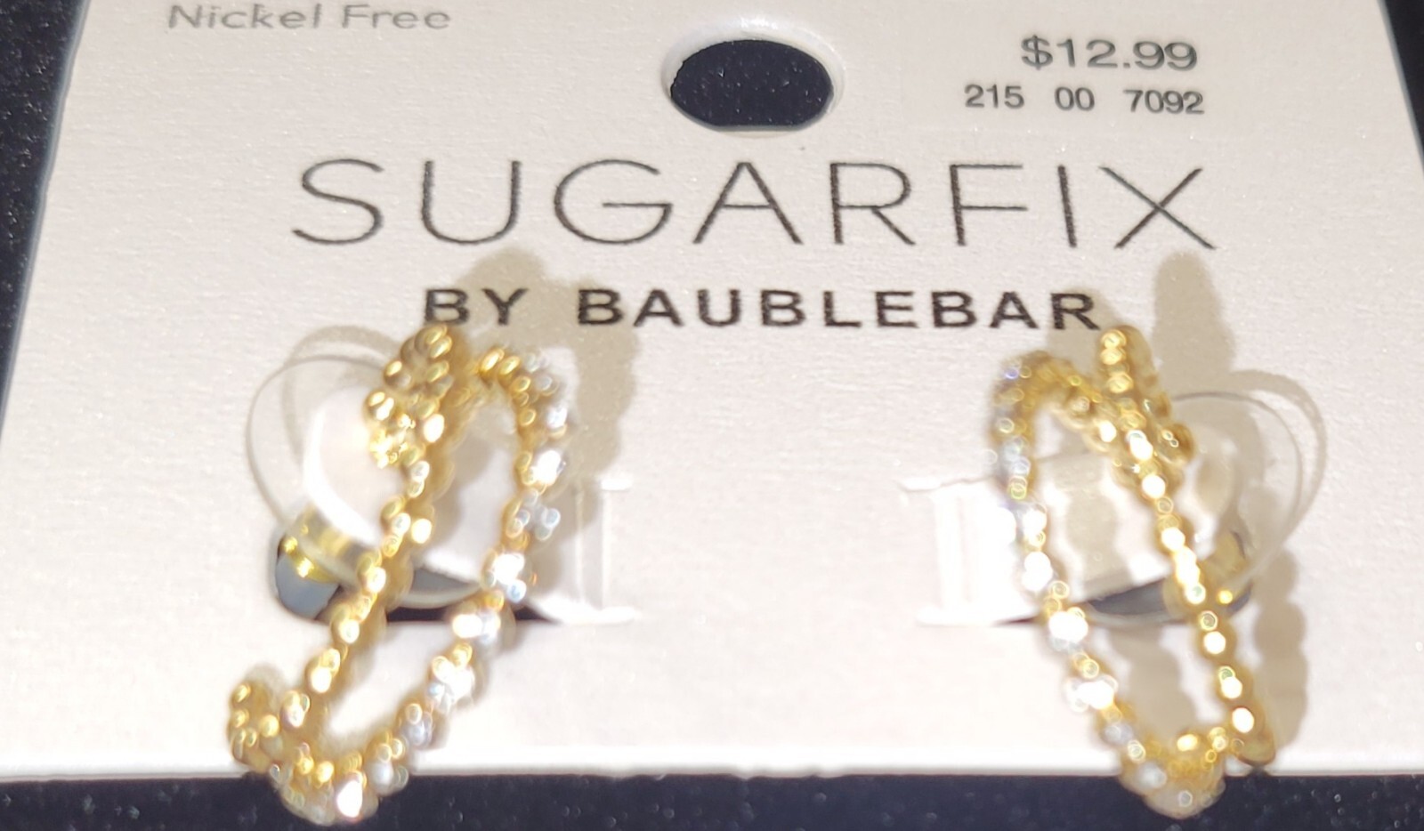 Sugar Fix By Baublebar Loop Gem Earrings Post Back Nickel Free Gold Tone NEW