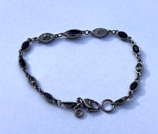 Swarovski Ruthenium Plated Crystal Bracelet 7 1/2″