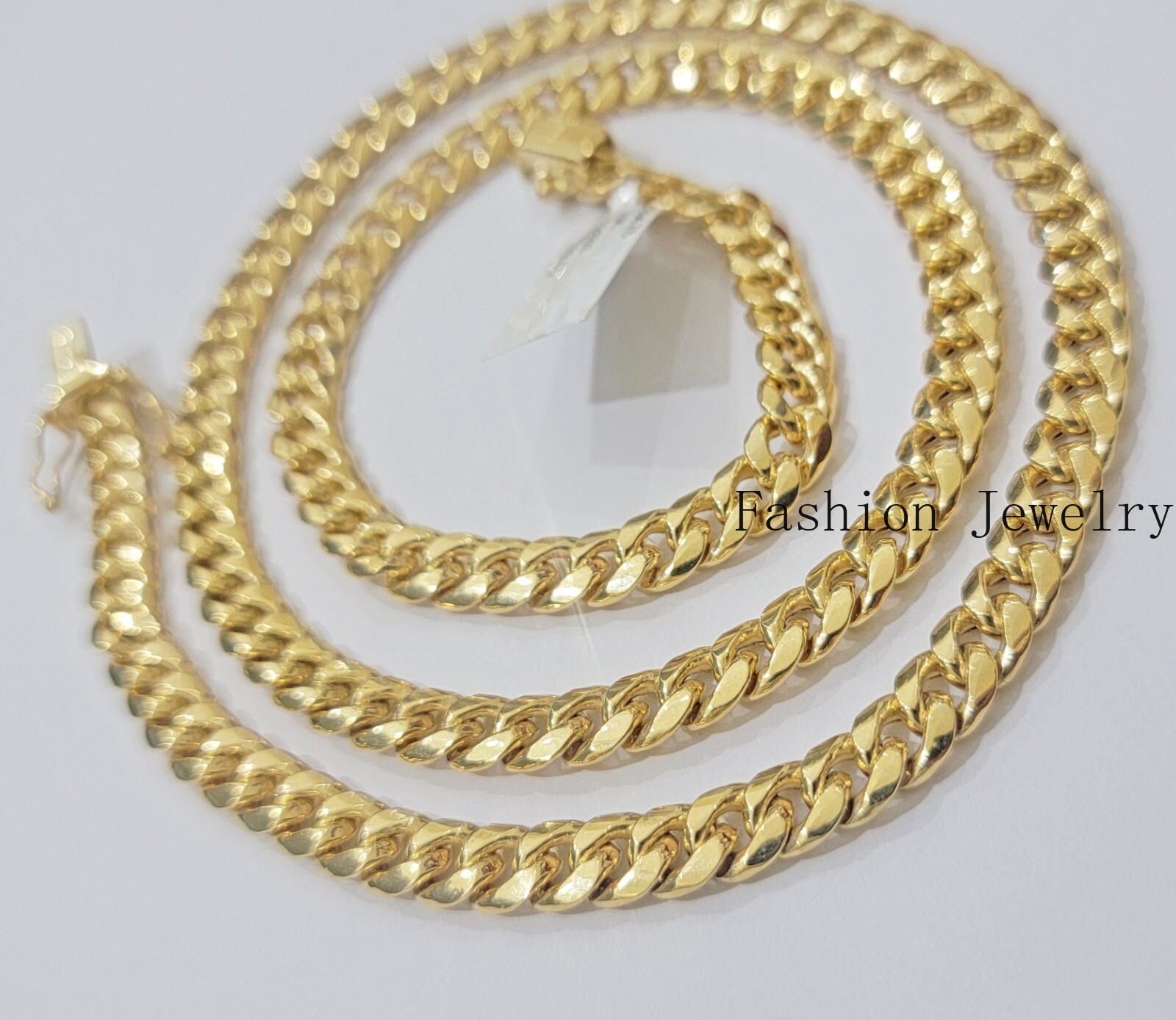 Real 10K Gold Miami Cuban Link Chain Necklace 6mm — 20″ 22″ 24″ 26″ 10kt Yellow
