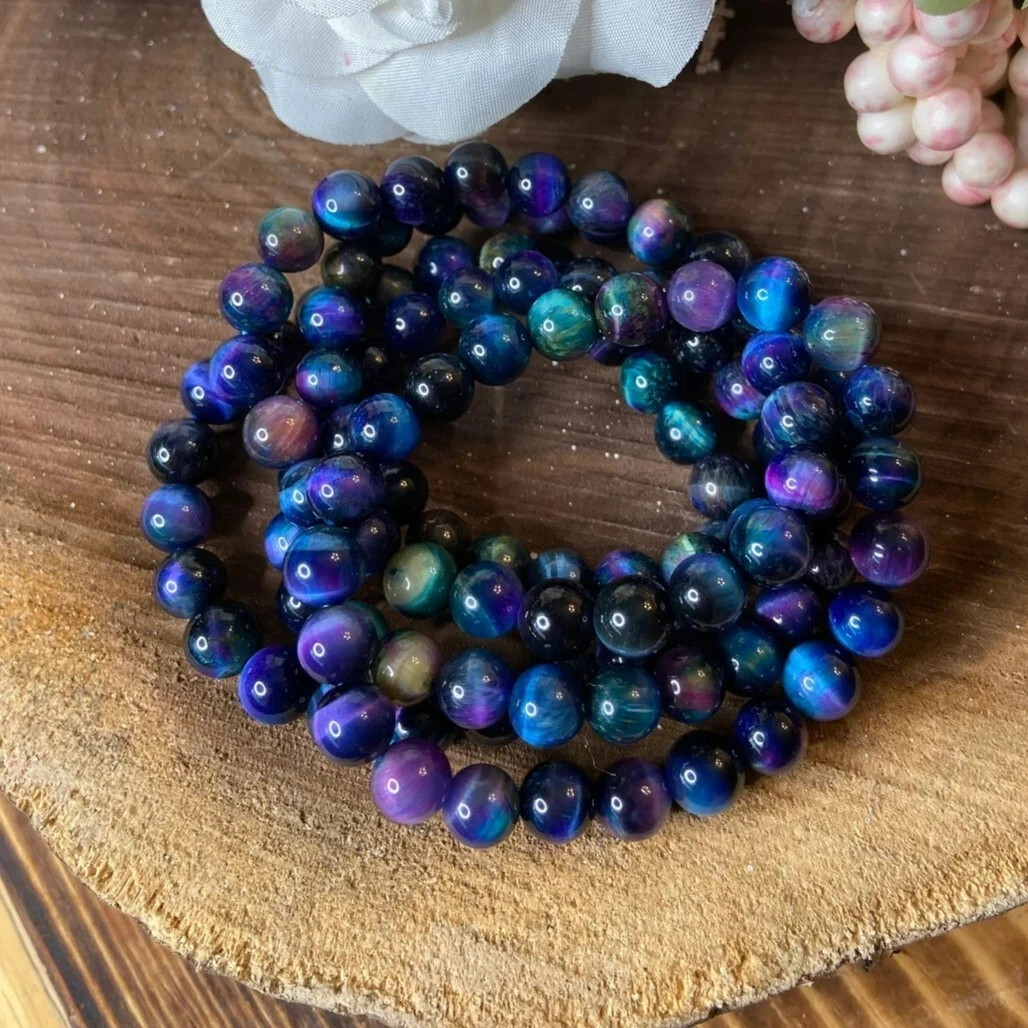 Natural Sugilite 8mm Round Beads Crystal Healing Reiki Women Stretchy Bracelet