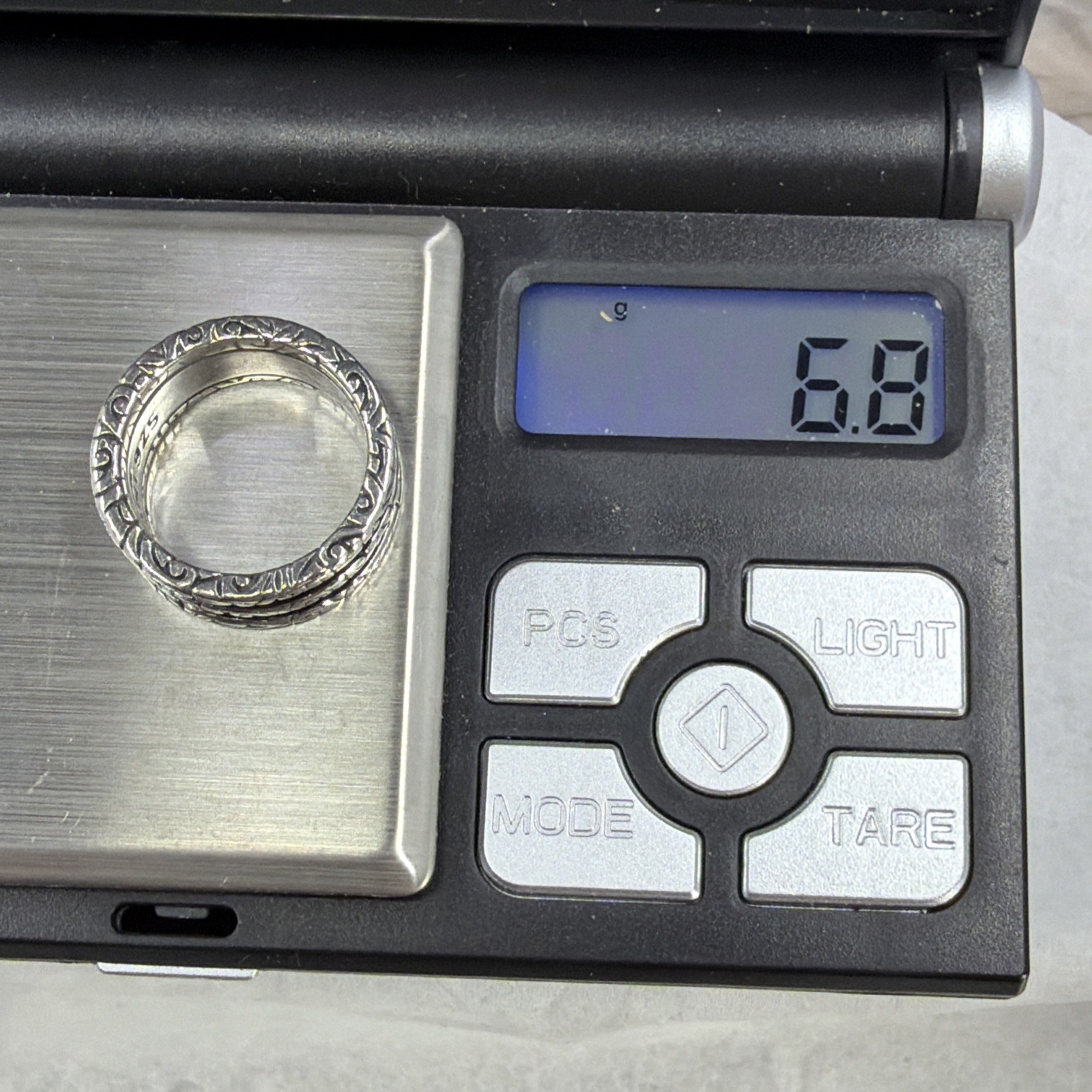Versani Sterling Silver 925 KeyDesign Two Row 8.7MM Size 5.5 Oxadized Ring Band