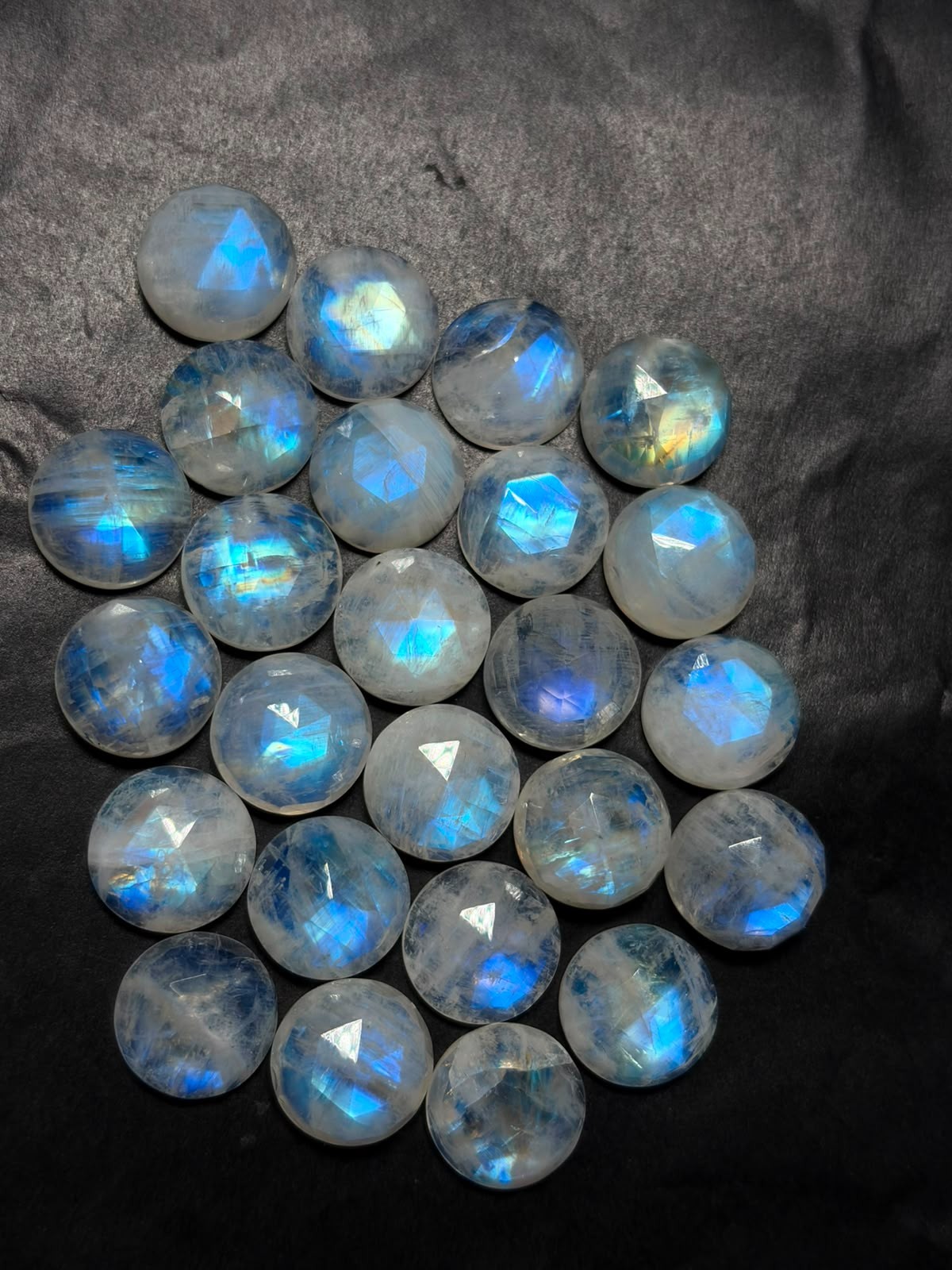 Rainbow Moonstone A One Quality 100% Natural Moonstone Rose Cut Loose Gemstone