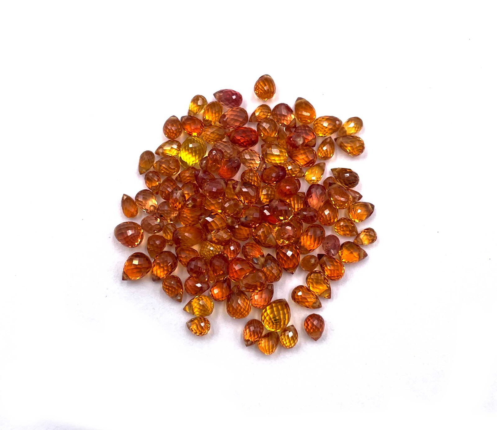 Natural Orange Sapphire Tear Drop Drilled Cut Gemstone 8 Pcs 2.50*3-4*6 MM 3 CT