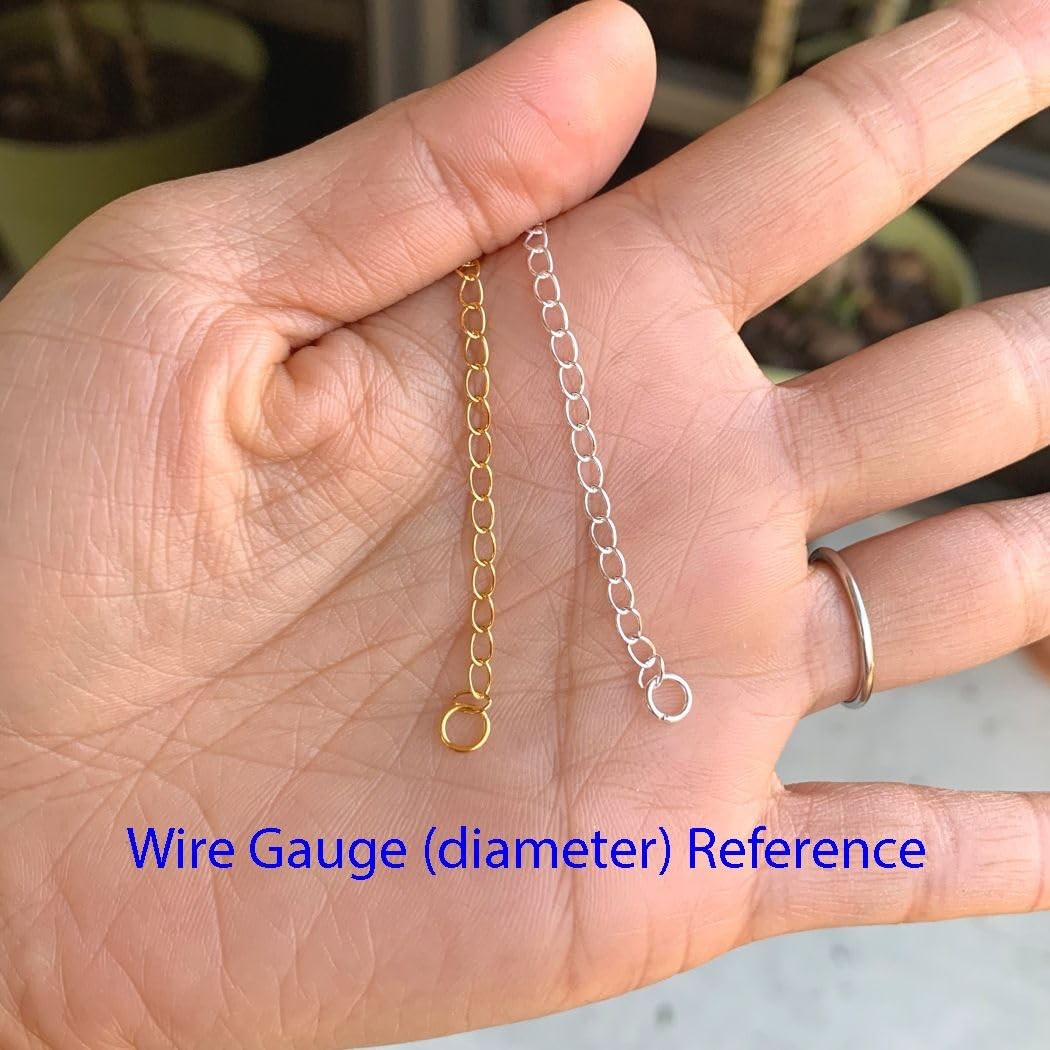 3pcs Adabele Real Gold Sterling Silver Chain Extender Clasp 2″ 4″ 6 inch