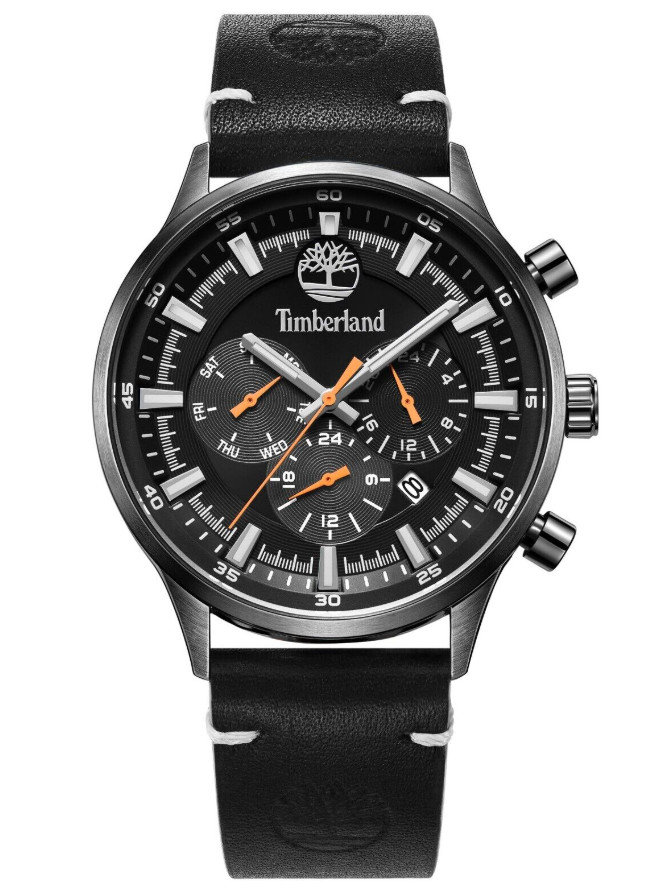 Timberland Multi-Function Black Leather Men’s Watch TDWGF2181703