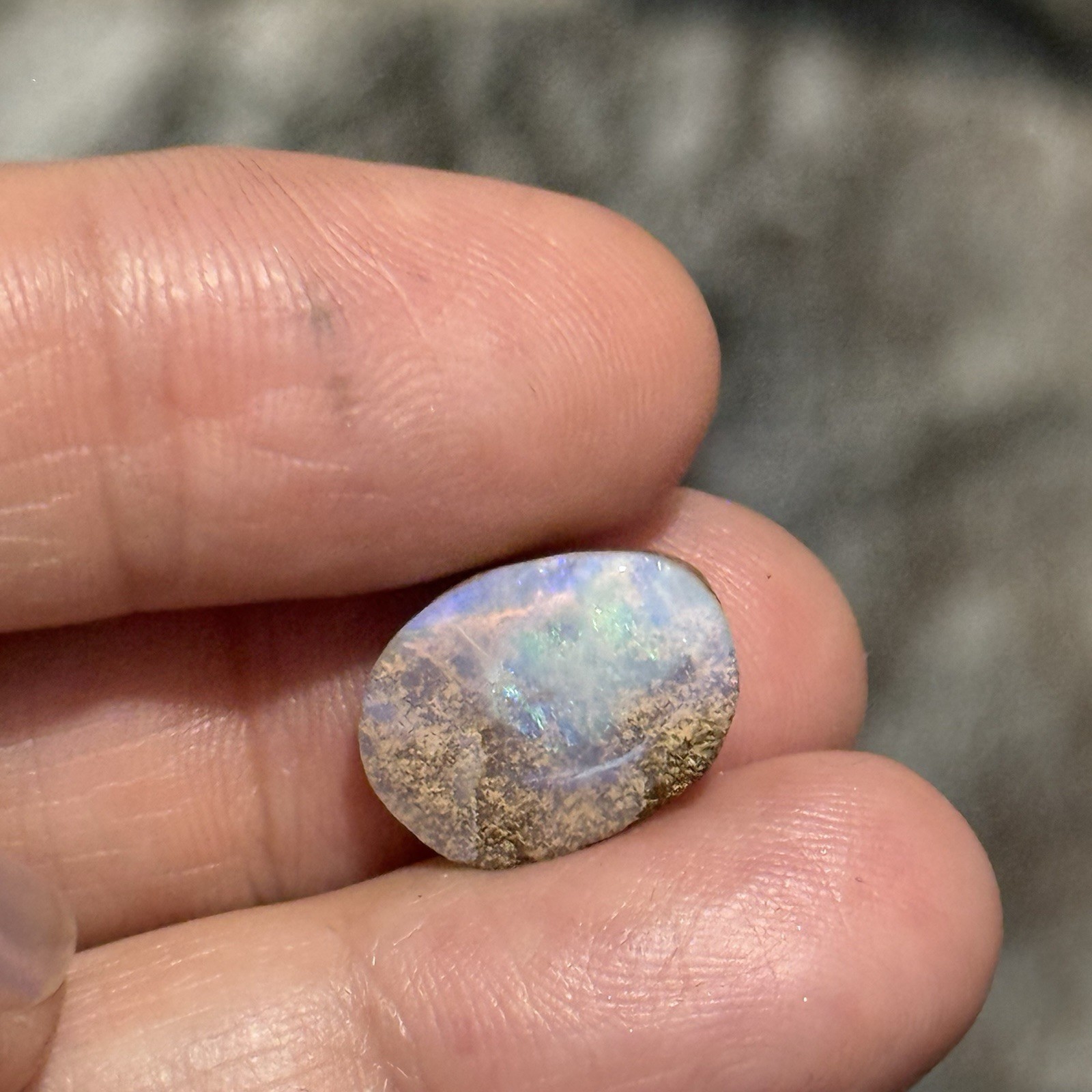 SALE 6.55ct 15x11x5mm Light Crystal Pipe Australian Boulder Opal Cabochon Gem