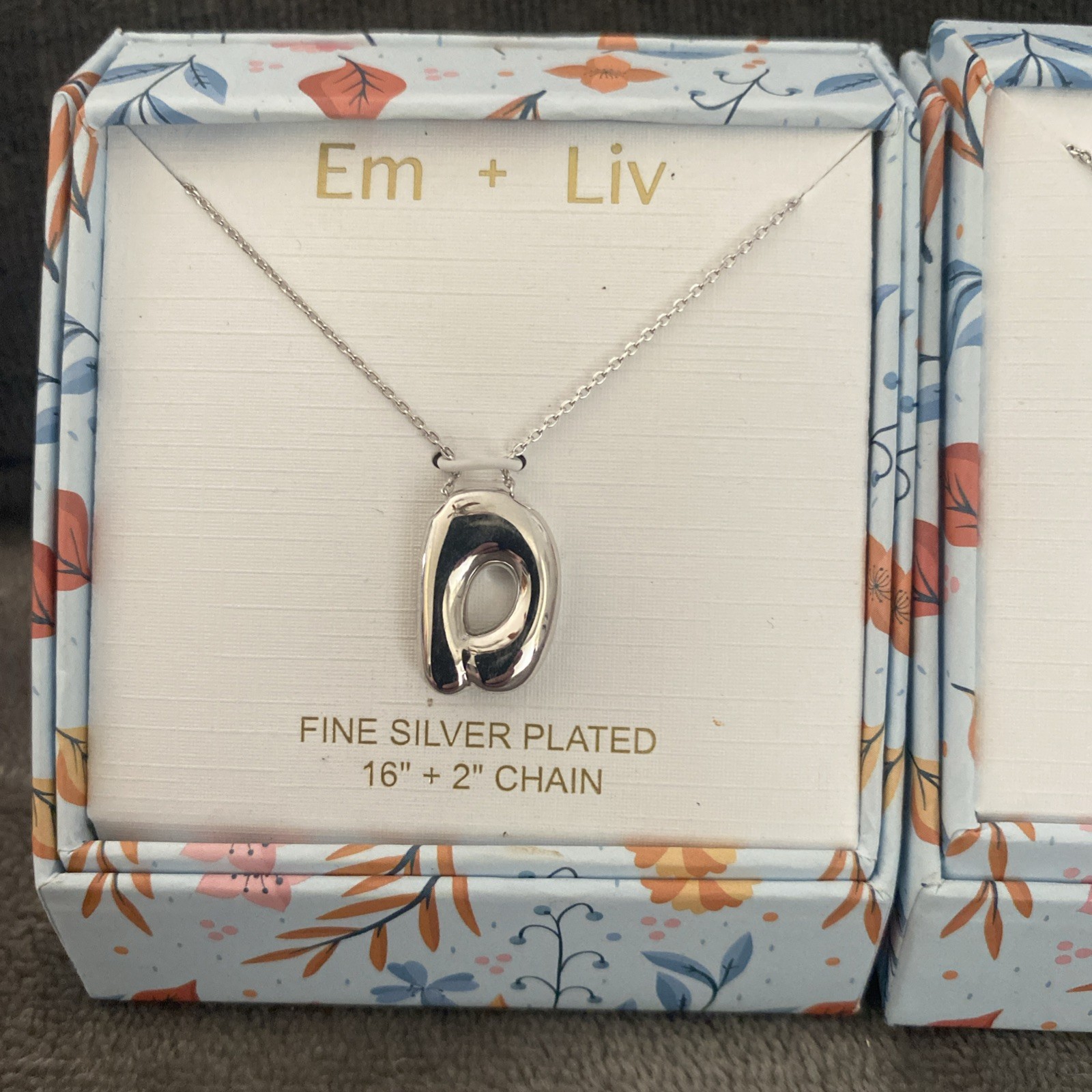 Two EM LIV Fine Silver Plated 16”+ 2” Necklace Chain, New