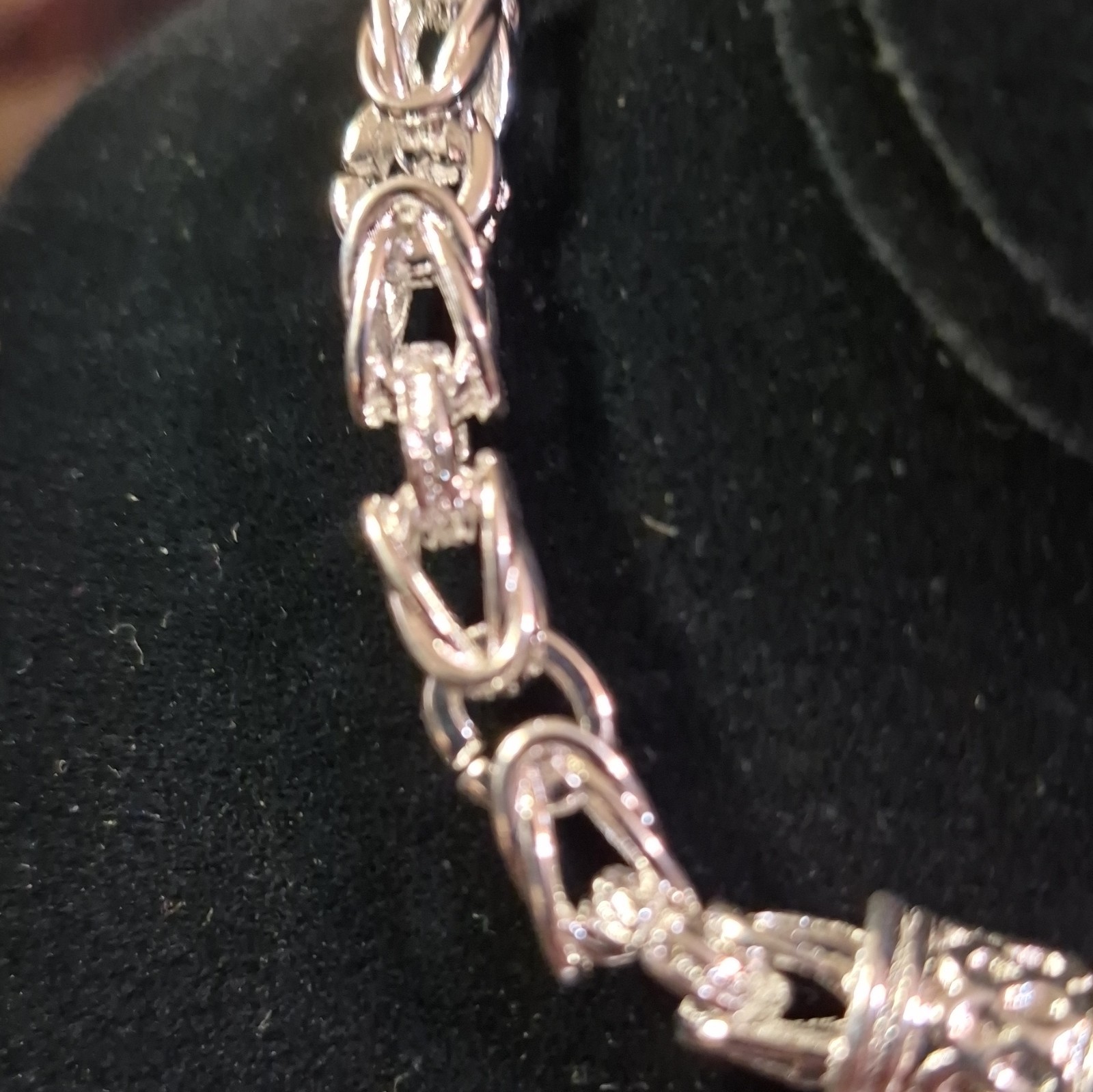 925 Sterling Silver Byzantine Chain Bracelet 20 cm Lobster Clasp Silver