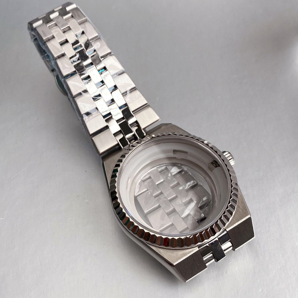 41mm Watch Case Bracelet Sapphire Fit NH35 NH36 NH38 for Land-Dweller 34mm Dial