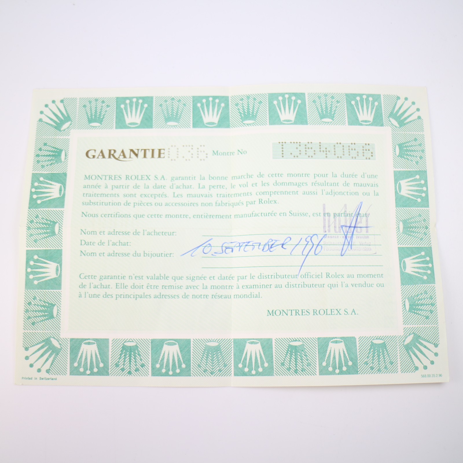 ROLEX 67180 Oyster Perpetual Paper Genuine r71126025