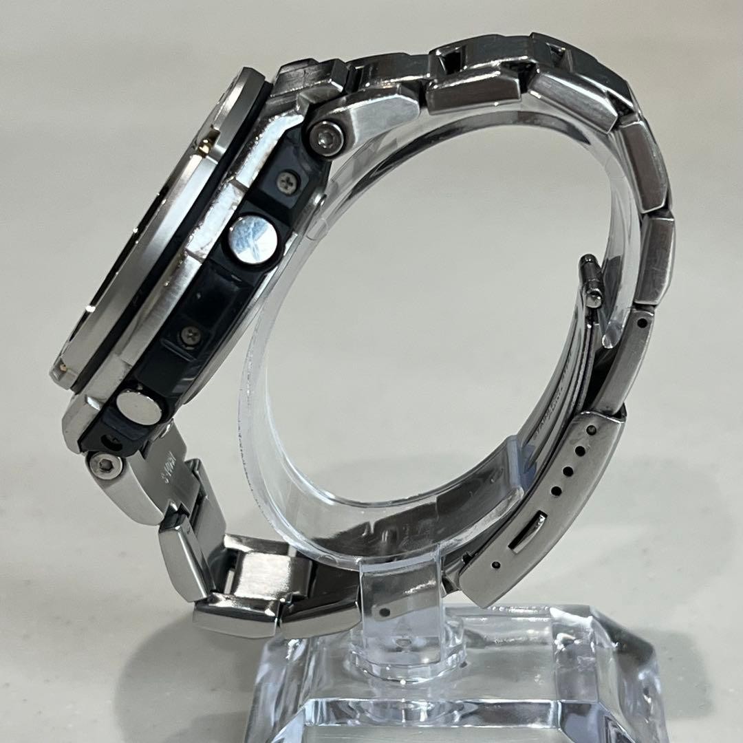 CASIO G-SHOCK GST-W110D-2AJF Silver Blue Radio Solar Watch Rare Color Used Japan