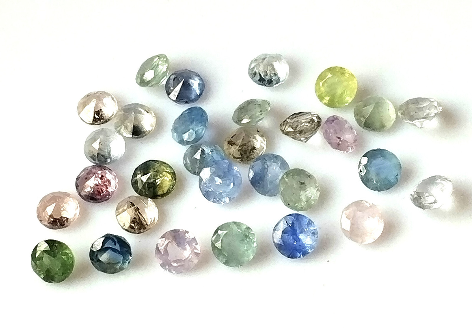Ceylon Multi Sapphire Round 3.7 mm Faceted Natural Unheated Gemstone 30 Pieces