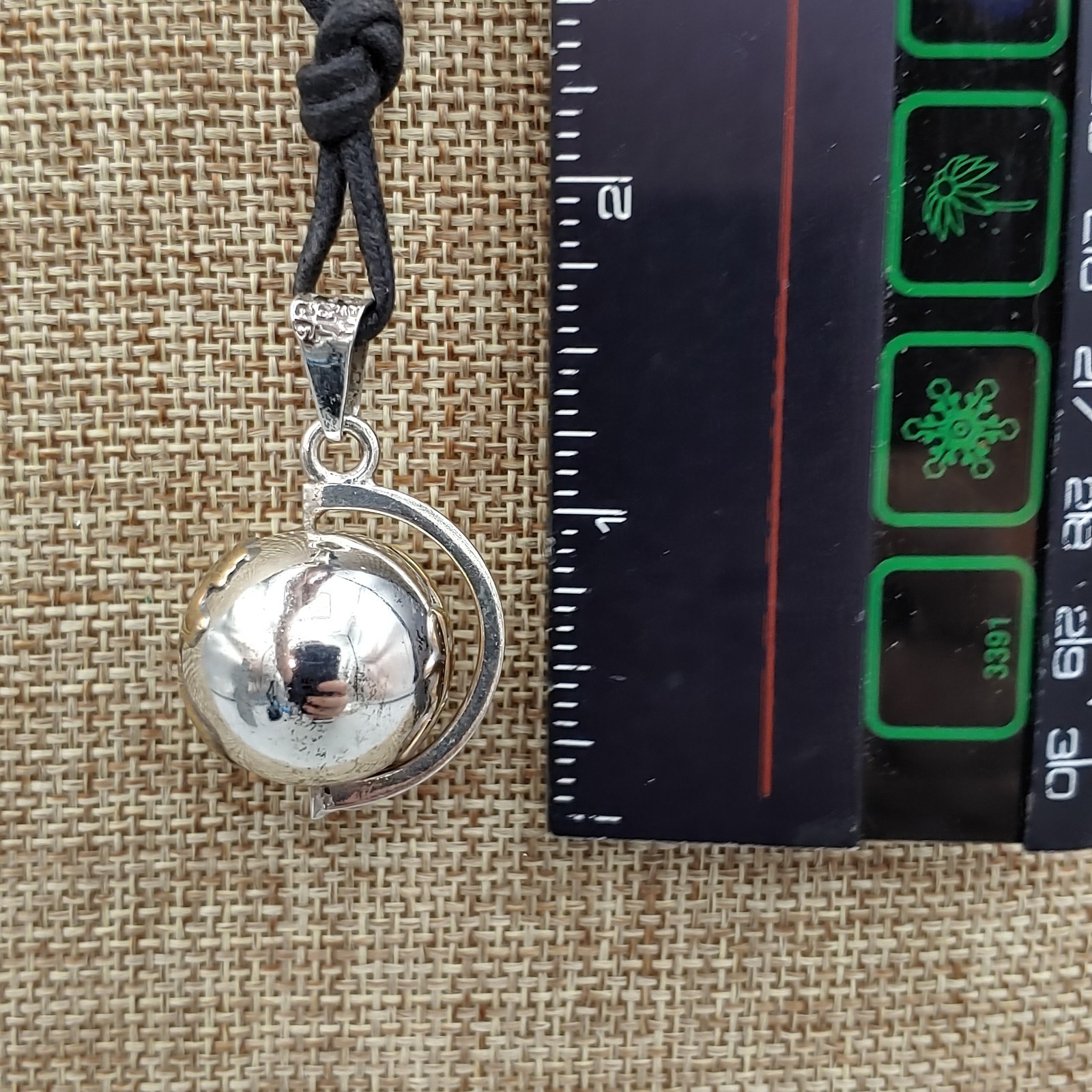 VTG Taxco TR-77 Mexico Sterling Silver .925 and Brass Earth Harmony Spin Pendant