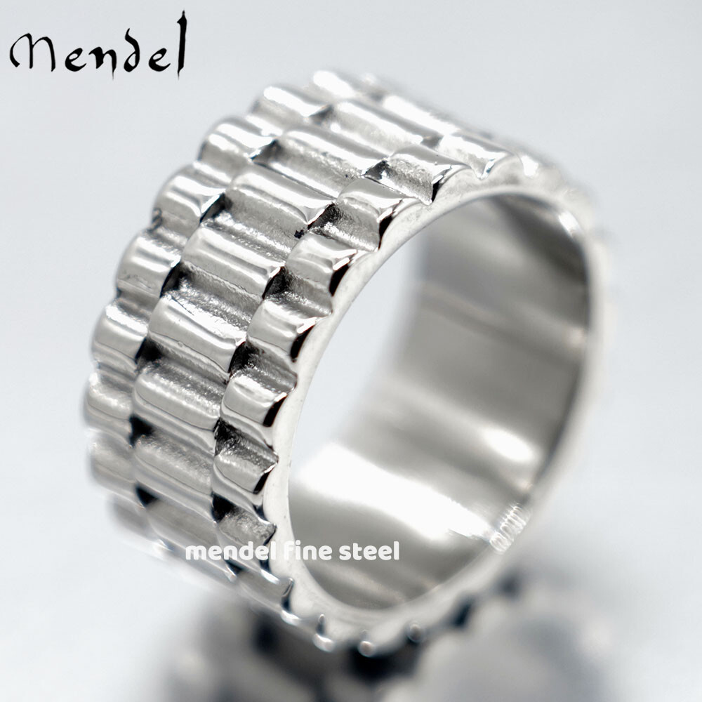 MENDEL Mens Stainless Steel Biker Wide Band Ring For Men Size 7 8 9 10 11 12 13