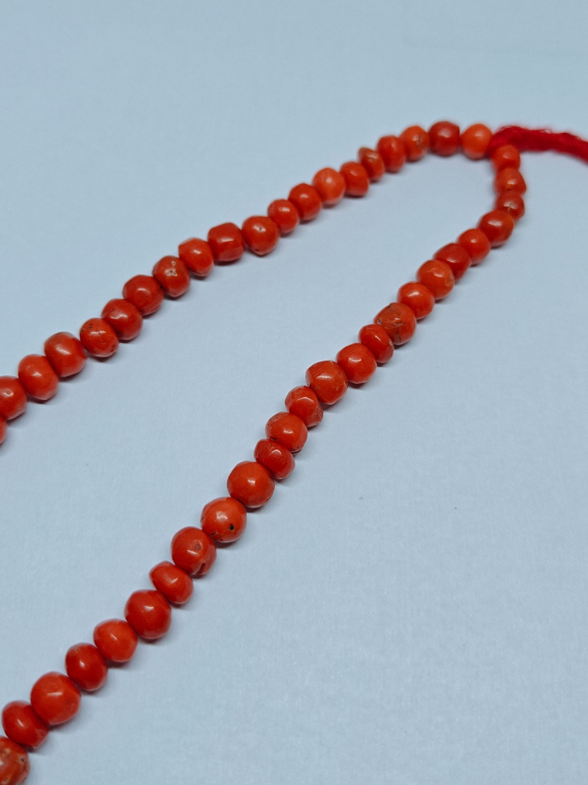 Italian Red Coral Rondelle Beads Loose Mediterranean Sea Gemstone 16 In Strand