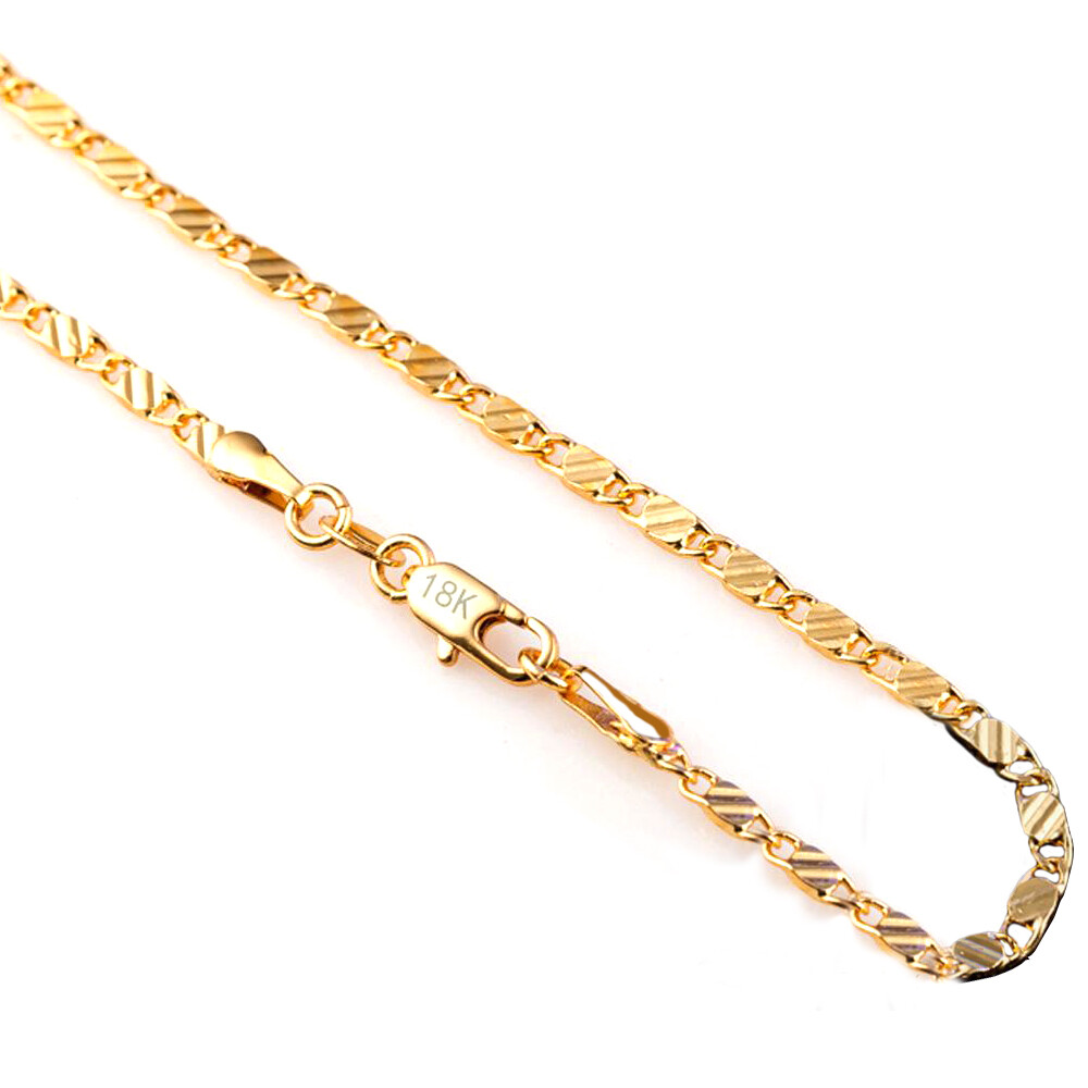 925 Sterling Silver 2MM Italian Flat Mariner Link Chain Necklace, Anchor, Gift