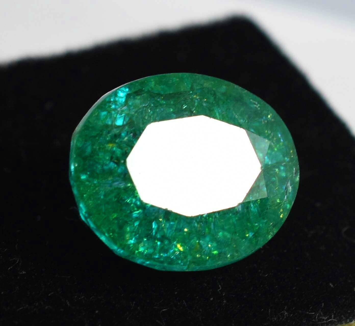 Natural 7.30 Ct Certified MUZO Colombian Emerald 12×10 MM Oval Unheated Gemstone